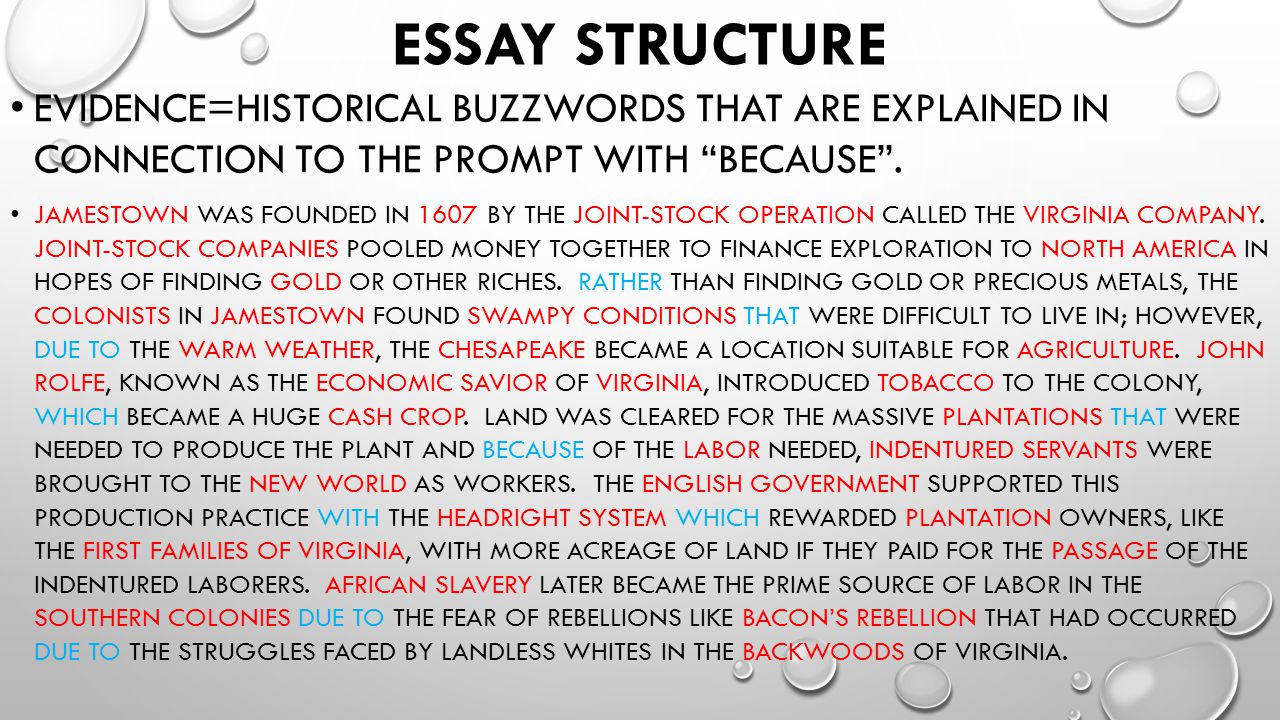 Jamestown essay topics